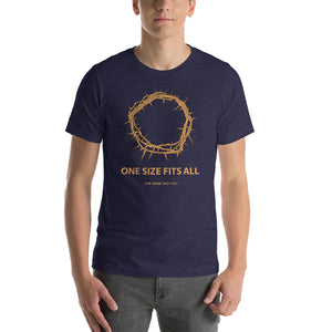 One Size Fits All - Crown of Thorns Christian Tshirt in Heather color