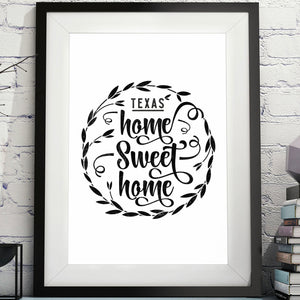Texas - Home Sweet Home Printable Art image