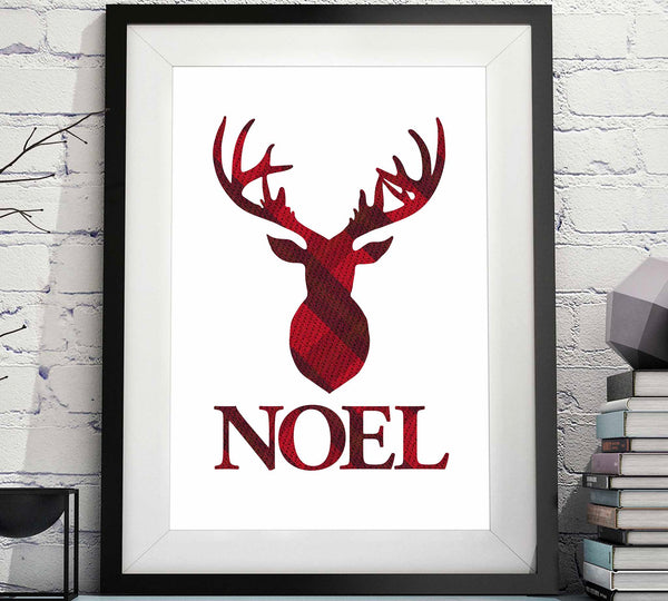 NOEL Stag Head Wall Decor - Christmas Printable image