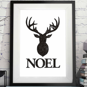 Stag NOEL in Black - Christmas Printable image