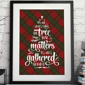 Under the Tree with Red-Green Plaid - Christmas Printable