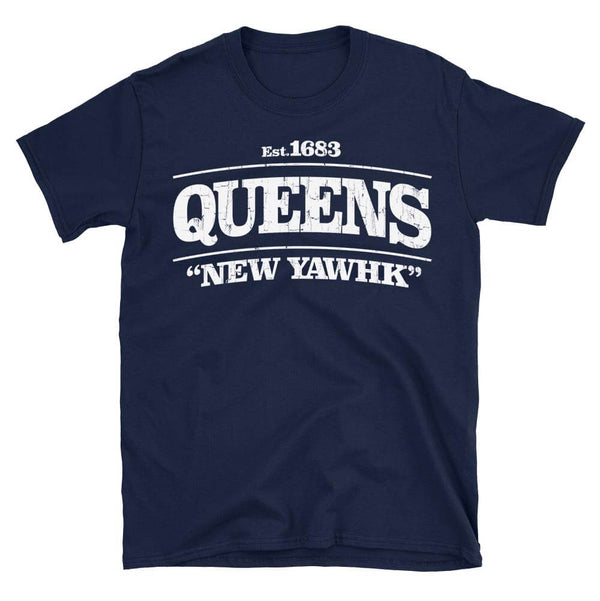 Queens New York tshirt in navy blue colour