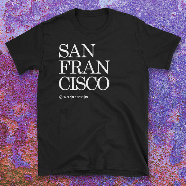 San Francisco City USA Tshirt Design with textured background