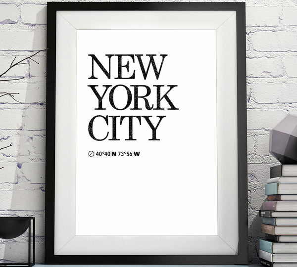 New York City Printable Decor - New York latitude and longitude