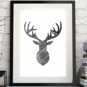 Deer Head Silhouette Diamond Pattern Printable image