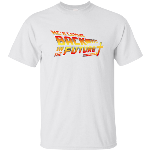 He's Coming Back in The Future - Christian Tshirt from Passion Fury Navy / 3XL
