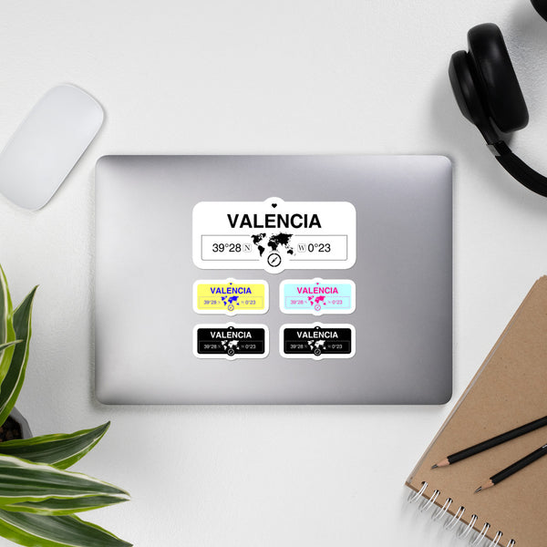 Valencia, Valencian Communi Stickers, High-Quality Vinyl Laptop Stickers, Set of 5 Pack