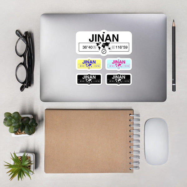 Jinan Stickers, High-Quality Vinyl Laptop Stickers, Set of 5 Pack