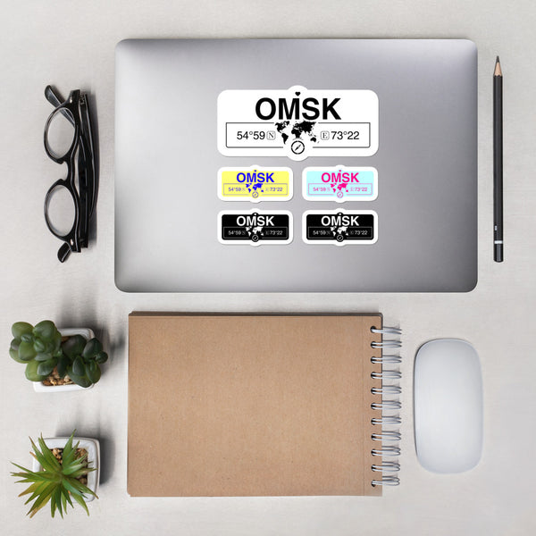 Omsk Oblast Stickers, High-Quality Vinyl Laptop Stickers, Set of 5 Pack