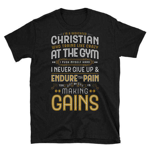 Christian Gym Gains tshirt in black