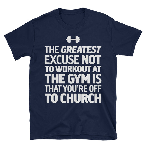 Gym and church Christian workout Tshirt in navy blue