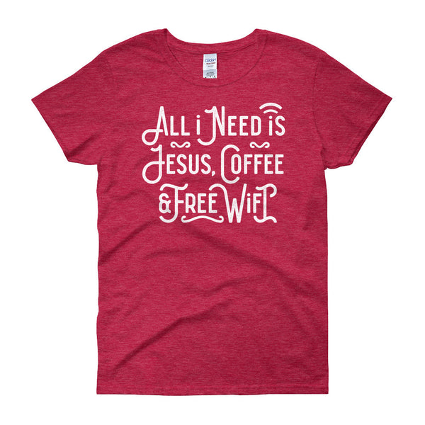 Jesus, Coffee and Wifi - Women's Tee