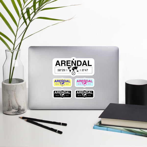 Arendal, Aust-agder Stickers, High-Quality Vinyl Laptop Stickers, Set of 5 Pack