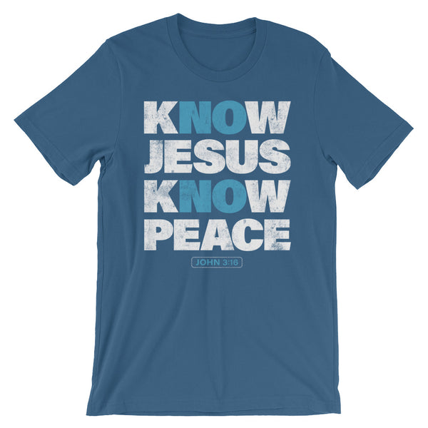NO Jesus NO Peace Christian tee in Navy