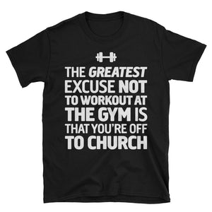 Gym and church Christian workout Tshirt in black